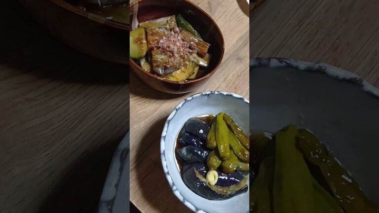茄子獅子唐煮浸しと茄子ポン酢浸し作ってみた。　#夏野菜　#茄子 #ナス #なすび #煮浸し#料理 #和食