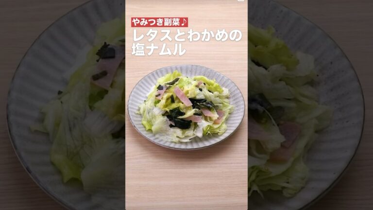 やみつき副菜♫レタスとわかめの塩ナムル　　#簡単レシピ #まいにちごはん #料理 #おうちごはん #グルメ好き #料理動画 #今日の晩ごはん #おつまみ #アウトドアグルメ #時短レシピ