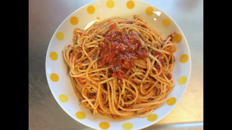 ねぎたっぷりの和風トマトパスタ