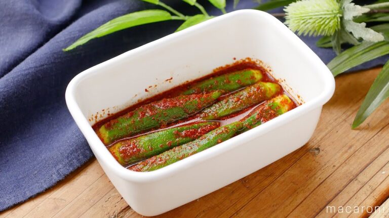 【おうちで手作りオクラキムチ】レンジで下処理！キムチだれも手作り♪ネバネバとした食感がクセになる｜macaroni（マカロニ）