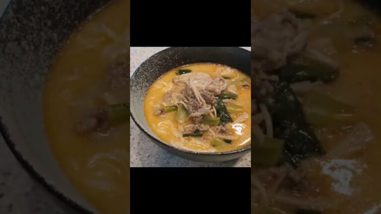 【最高なあったか朝食】彼が作ってくれた坦々スープにそうめん入れて幸せを再度感じた記録('∇')【ひとりごはんvlog】#Shorts