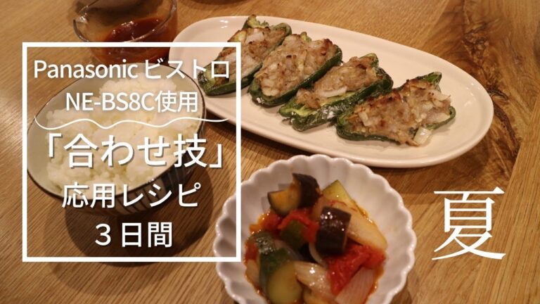 【Panasonicビストロ】合わせ技応用レシピ！第二弾【３日分】夏献立/ピーマン肉詰＆ラタトゥイユ/鶏ネギ塩＆ツナじゃが他
