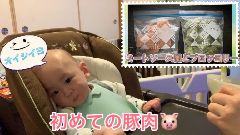 【離乳食後期】【カミカミ期】息子用ミートソース風を作ってみました。初めての豚肉を実食🐷余った挽き肉で大人用の麻婆豆腐も作りました。