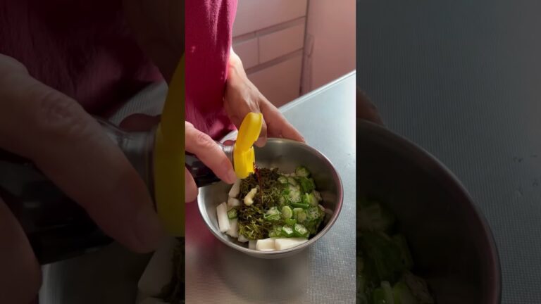 ねばねばアップ オクラと長芋のめかぶ和え #shorts