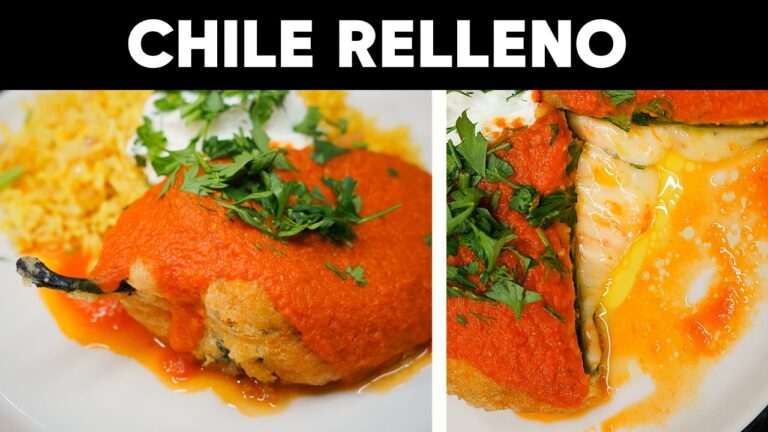 サフランライスとポモドーロソースを使ったチレス・レジェノスのレシピ