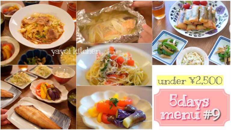 【5日間献立#9】ささみと大葉のチーズ春巻き｜トマトとしらすのカッペリーニ｜夏野菜の焼き浸し他｜節約｜時短｜レシピあり