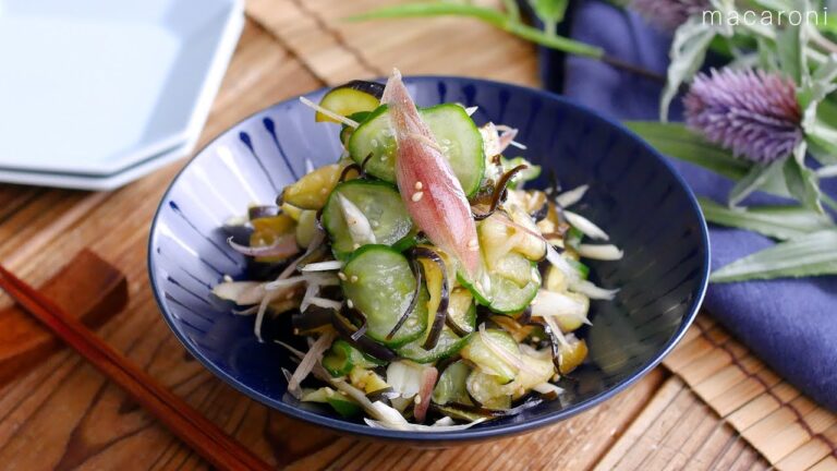 【なすときゅうりの塩昆布和え】みょうが香る！夏にぴったりのひんやり副菜♪