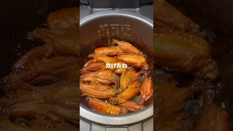 【簡単レシピ】炊飯器で手羽中の甘辛煮！ #炊飯器