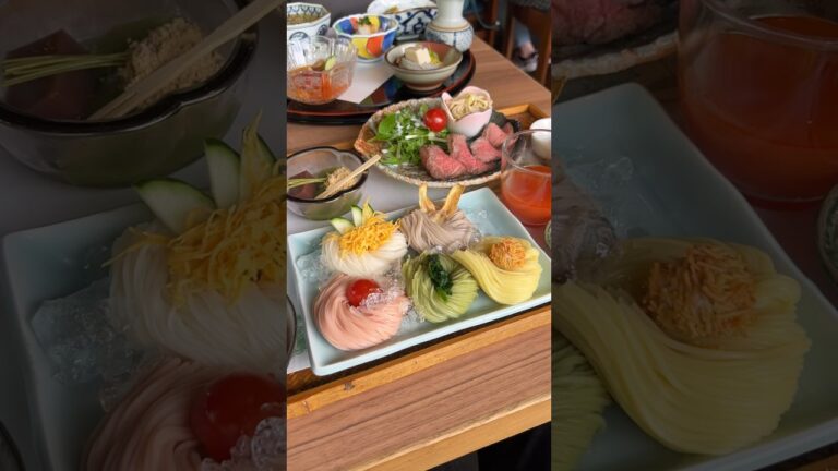 5色の虹そうめんが食べれる奈良で人気のそうめん専門店 【奈良 千寿亭】#shorts #japanesefood #グルメ #奈良