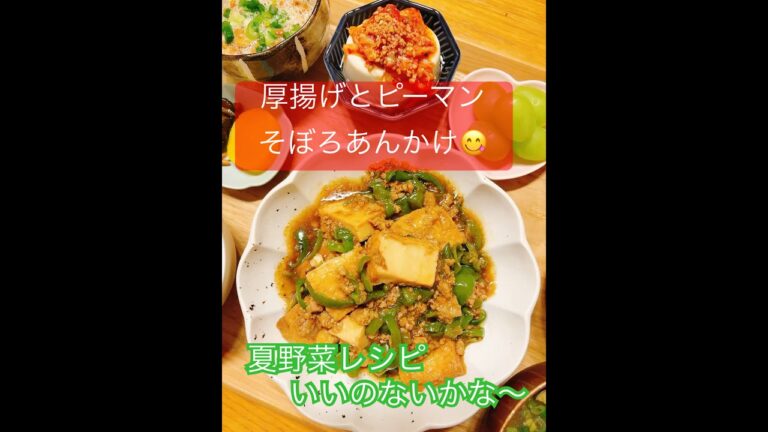 酪農家の奥さんが作る晩ご飯😋夏野菜レシピ 厚揚げとピーマンのそぼろあんかけ #おうちごはん 簡単レシピ #今日の晩ご飯 #今日の献立 #wrx #wrxsti #ゼファー#ゼファーχ