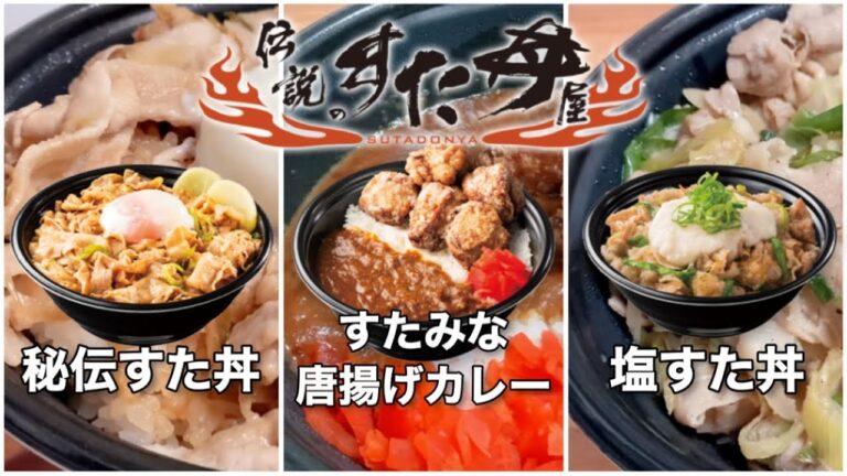 【こんなに旨かった…？】伝説のすた丼屋のどんぶりが中毒性あり過ぎて最高だった！（すた丼、唐揚げカレー、塩すた丼）