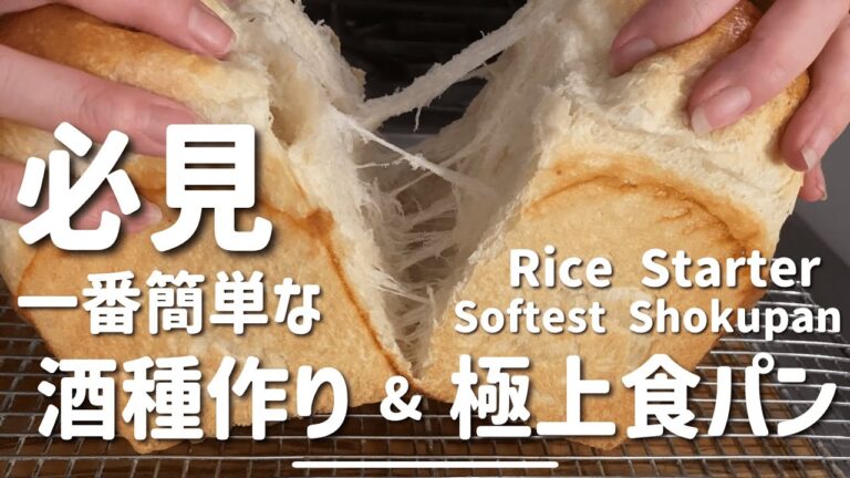 酒種の作り方・基本の食パン 絹の様な糸引きクラム こねない楽々レシピ How To Make Japanese Rice & Koji Starter & Softest Shokupan Bread