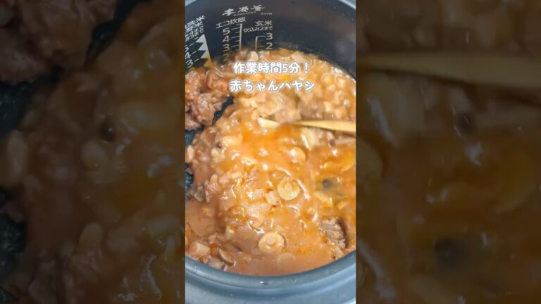 【炊飯器に頼る！赤ちゃんハヤシ】#離乳食 #離乳食かんたん#離乳食作り置き#離乳食後期#離乳食牛肉#離乳食ハヤシライス#ほたるごはん#shorts