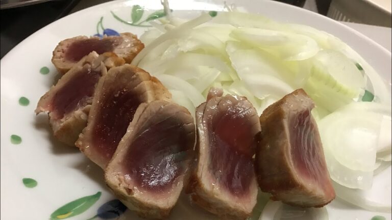 今日の実験 vol.10 「カツオのたたき」 （フライパンでたたきにしてみる）