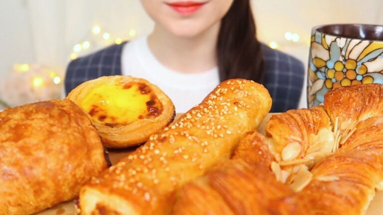 ASMR 【咀嚼音】DANISH PASTRY, EGG TART, ALMOND BAR デニッシュ・エッグタルト 페이스트리 먹방/Mukbang/Eating Sounds/No Talking