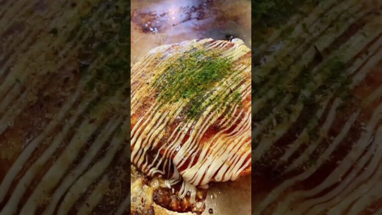 鉄板で焼く豚玉お好み焼き | Japanese Okonomiyaki Pork Belly #asmr #cooking