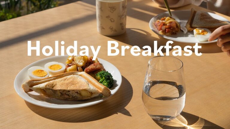 【料理vlog】休日の朝食/ワンプレート朝ごはん/ジャーマンポテト/ホットサンド/料理男子