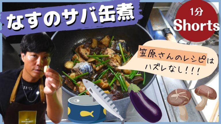 ちろちゃんのあたふたクッキング 笠原将弘のおかず道場 なすのさば缶煮を作った。＃shorts