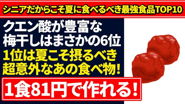 【夏バテ知らず】シニア世代が夏に絶対食べるべき最強食品TOP10
