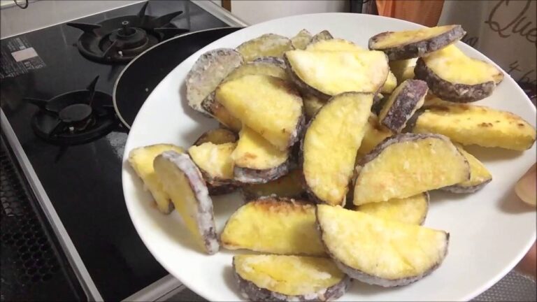 さつまいもレシピ簡単　れんこんとさつまいもの甘辛揚げ　Chili fried how to make the lotus root and sweet potato