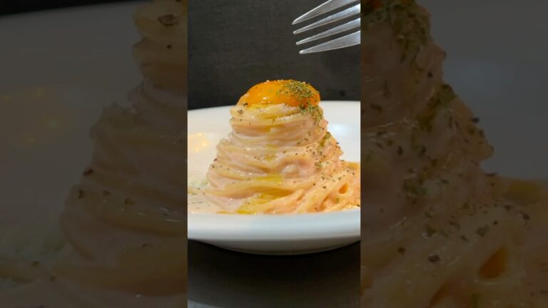 昆布の旨みとレモンの香りを纏った濃厚な【明太クリームパスタ】の作り方　#明太子パスタ #明太クリーム #pastalover #レモンクリームパスタ