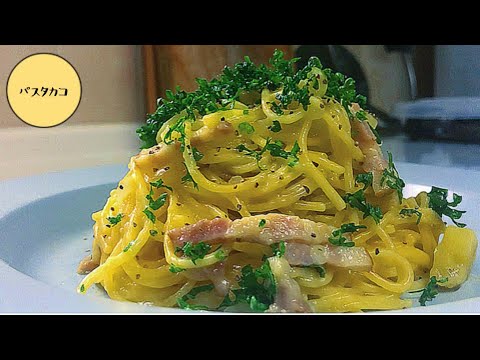 レンジでコーンクリームパスタを作る。