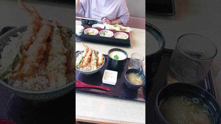 【とんでん】天丼とジャンボ茶碗蒸しが最強過ぎ!!【ゆみチャンネル】#shorts