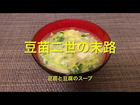 【豆苗二世の末路】豆苗と豆腐のスープあっという間に出来る簡単スープ