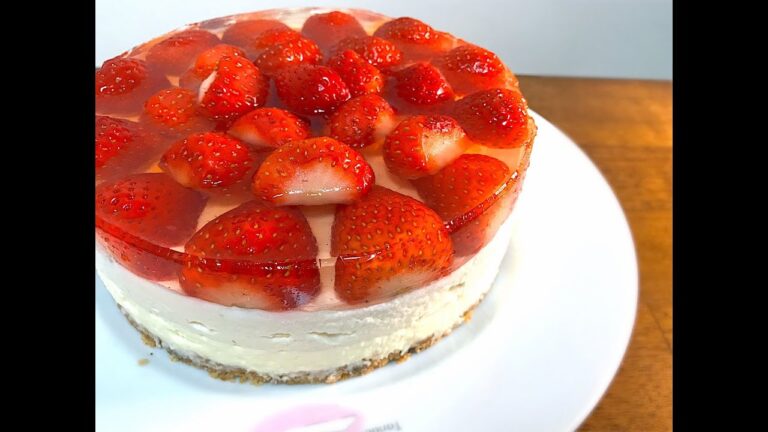 【簡単】いちごのレアチーズケーキの作り方/How to make strawberry rare cheesecake