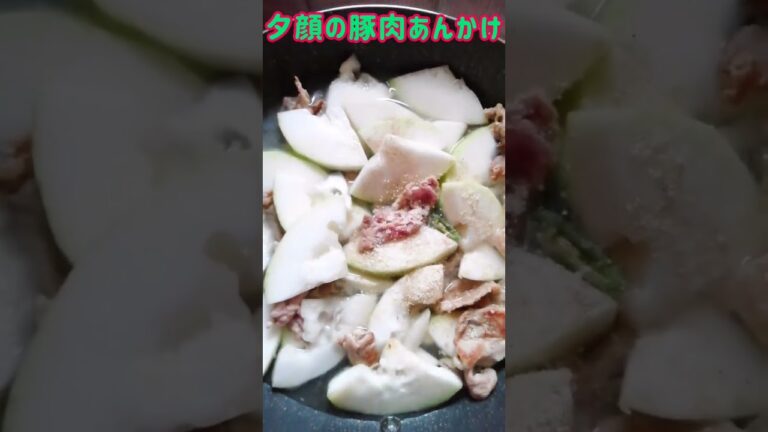 【手料理】夕顔の豚肉あんかけ作ってみた♪ #shorts #夕顔 #冬瓜