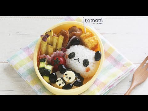 パパでも作れるキャラ弁動画「パンダの親子」弁当
