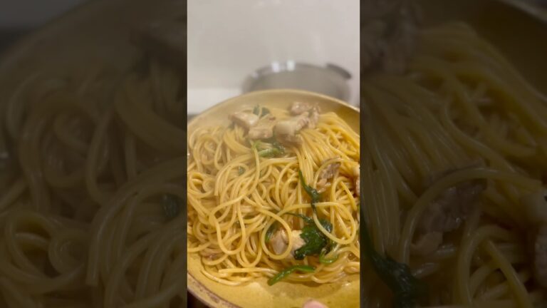 豚肉とほうれん草の和風スパゲティ#アケメシ#パスタ #和風#どやさ