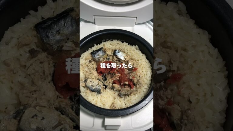 【簡単レシピ】サバ缶と梅干しの炊き込みご飯！🐟🐟 #炊飯器レシピ