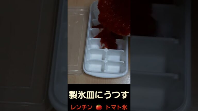 レンジで トマト氷 レンチン トマト 缶詰め 製氷皿 冷凍 簡単 料理 調理 2022年8月 DAISO ダイソー