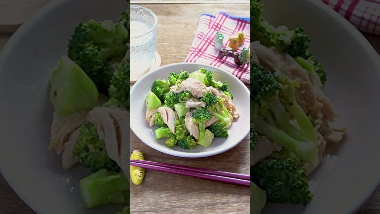 【レンジで簡単！】材料2つでヘルシー過ぎるダイエットおかず「ささみとブロッコリーの鶏マヨ」の作り方 #shorts