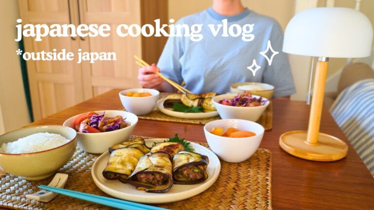 healthy cooking on weekend and work days | japanese eggplant rolls, study routine, puppy training