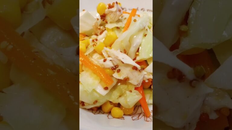 蒸し鶏のサラダ　火を使わない時短サラダ　#鶏ささみ #鶏肉レシピ #キャベツ #簡単レシピ