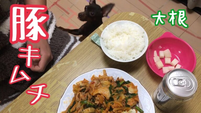 甘辛豚キムチを作って久しぶりのひとり飯。