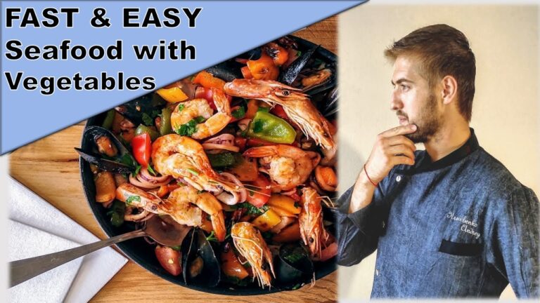Easy and Fast Seafood Recipe(shrimp, calamari, mussels)with Vegetables