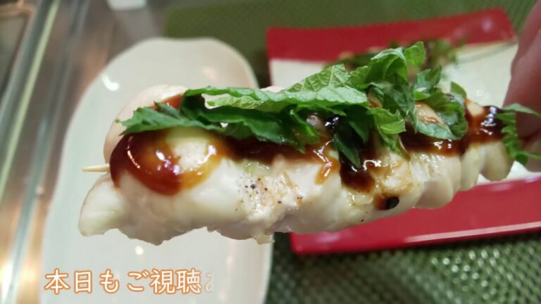 ささみの焼き鳥 串打ち！大葉に梅肉、柚子胡椒で楽しむ！