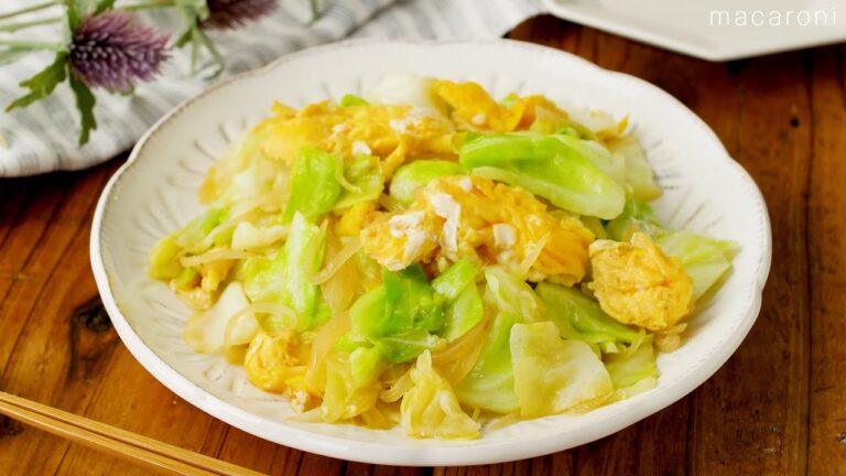【キャベツと玉ねぎの卵炒め】野菜の食感と卵のふわふわ感が両立！おかずにピッタリ♪