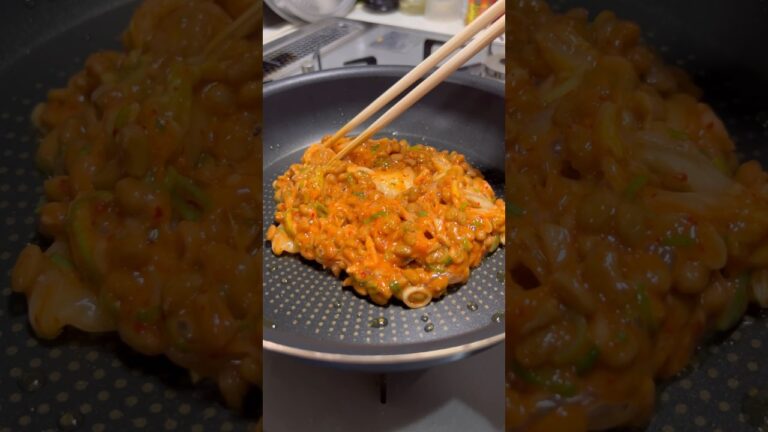 30kg痩せた男がおやつに食べているカリカリ納豆キムチの作り方を紹介します！#shorts #short