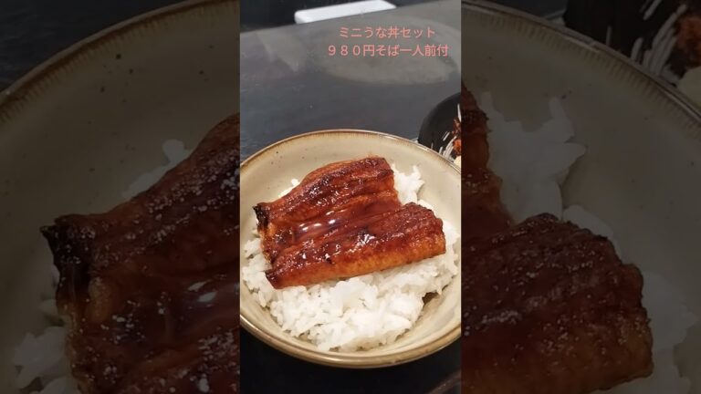 ゆで太郎　土用の丑　ミニうな丼セット　ごはん🍚がうなぎに負けすぎ！　#shorts  #ゆで太郎 　#うなぎ 　#うな丼 #土用の丑の日 #eel #unagi