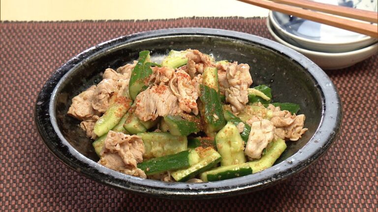 【3分クッキング公式】ゆで豚ときゅうりのピリ辛ごまあえ