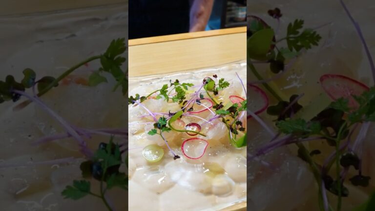 一日かけて作る海鮮カルパッチョはやっぱり美味しい！(ヒラメの昆布締めカルパッチョ)