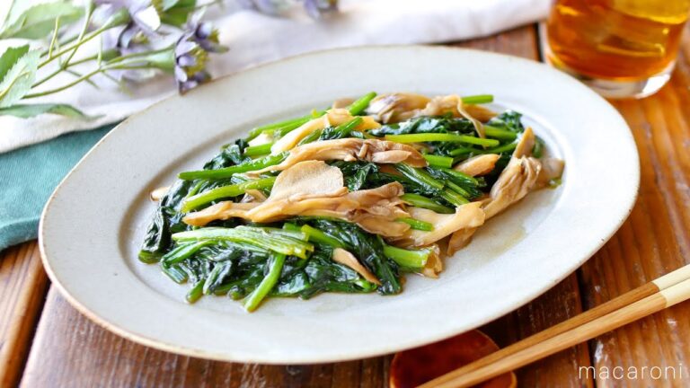 【舞茸とほうれん草のバターしょうゆ炒め】食材2つ！パパッと10分おかずレシピ♪