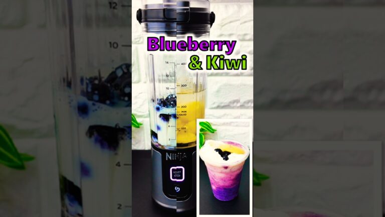 ブルーベリーとキウイのスムージー blueberry kiwi Mixed Food by Ninja blast