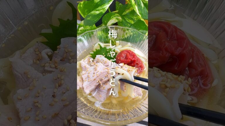 さっぱり美味しい！梅の冷しゃぶうどん #shorts