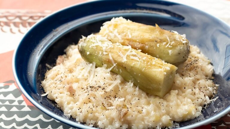 とろとろの焼きナス香るリゾット【 料理レシピ 】