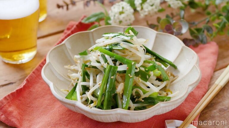 【ニラともやしのナムル】もやしとニラをレンチンでOK！和えるだけで簡単♪